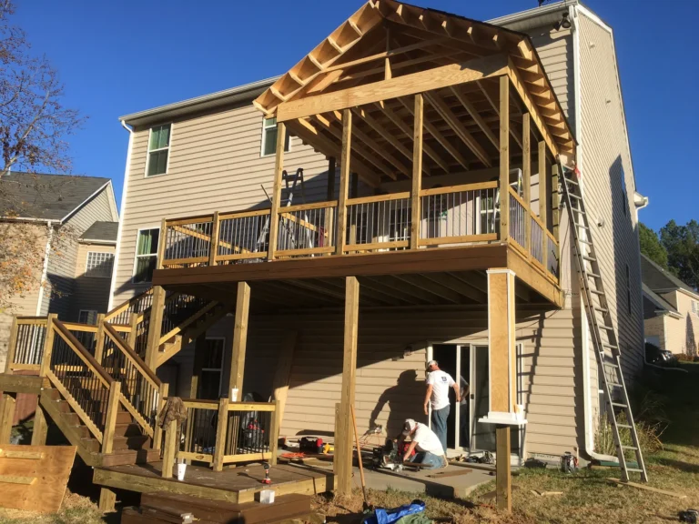 During: Titan Built crew framing the screened porch roof