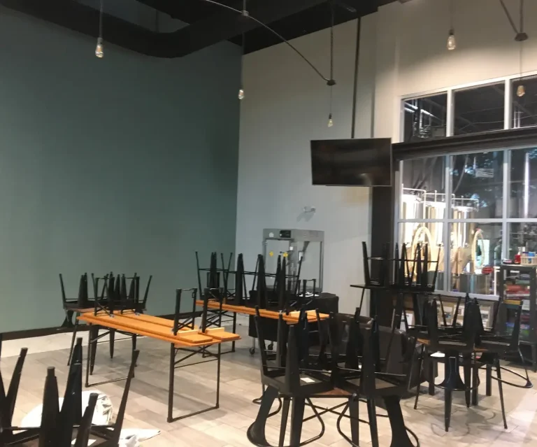 Commercial interior painting and wood bar build