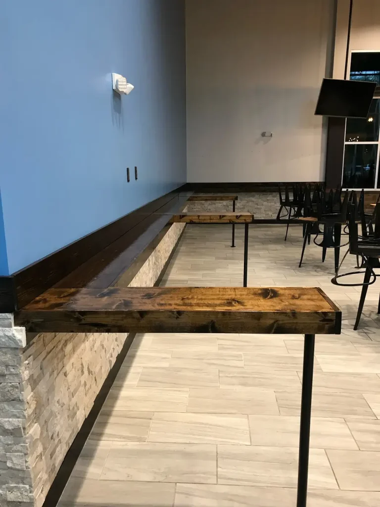 Commercial interior painting and wood bar build