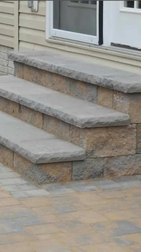 Stamped concrete walkway and steps