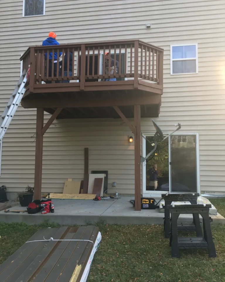 Before: old wood deck